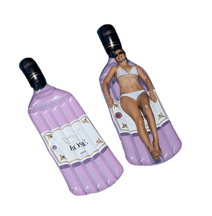 International Leisure Products Inc., Aufblasbare Schwimmliege „Rosé Bottle“ von Swimline – 90654