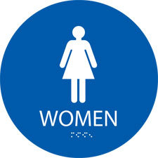 Poolweb.com, Braille-Schild für Frauen, 27,9 x 25,4 cm, California Blue Braille