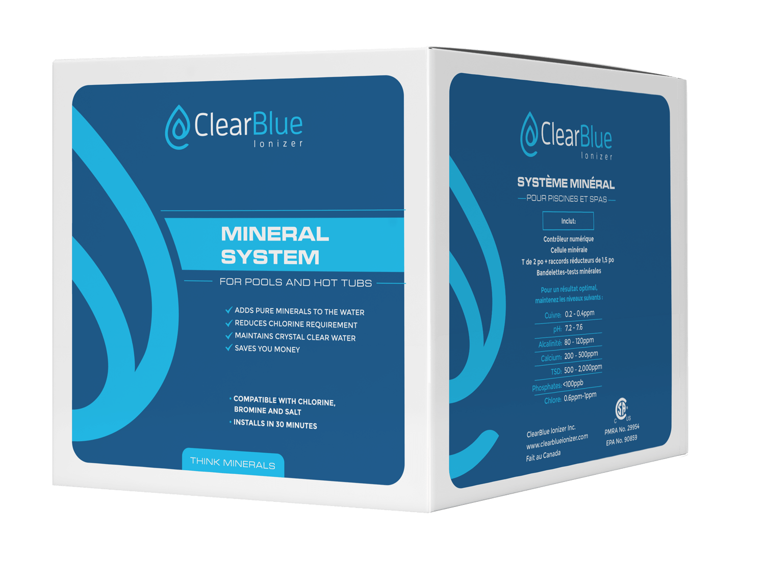 ClearBlue Ionizer Inc, ClearBlue Ionisatorsystem für Whirlpools bis zu 9500 l (2500 Gallonen) – 110–220 V – A-400AP