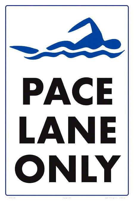 Poolweb.com, Schild „Pace Lane Only“ – 12 x 18 Zoll auf Styrolkunststoff